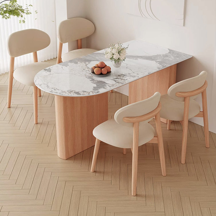 Half moon kitchen table best sale and chairs